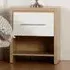 Seville Single Drawer Bedside Table - White, Oak Effect