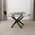 Sheldon Oval Coffee Table - Clear Glass, Black Metal