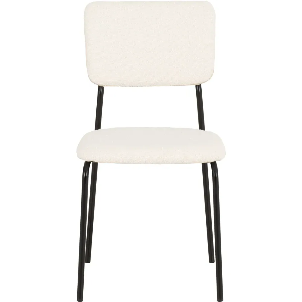 Sheldon Set of 4 Dining Chairs - Ivory, Boucle