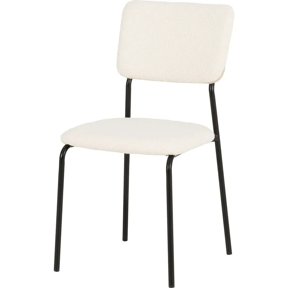 Sheldon Set of 4 Dining Chairs - Ivory, Boucle