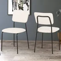 Sheldon Set of 4 Dining Chairs - Ivory, Boucle