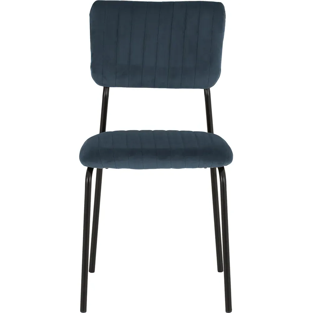 Sheldon Set of 4 Dining Chairs - Navy Blue, Velvet