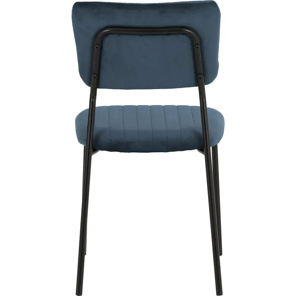 Sheldon Set of 4 Dining Chairs - Navy Blue, Velvet