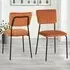 Sheldon Set of 4 Dining Chairs - Orange, Velvet