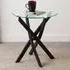 Sheldon Side Table - Clear Glass, Black Metal
