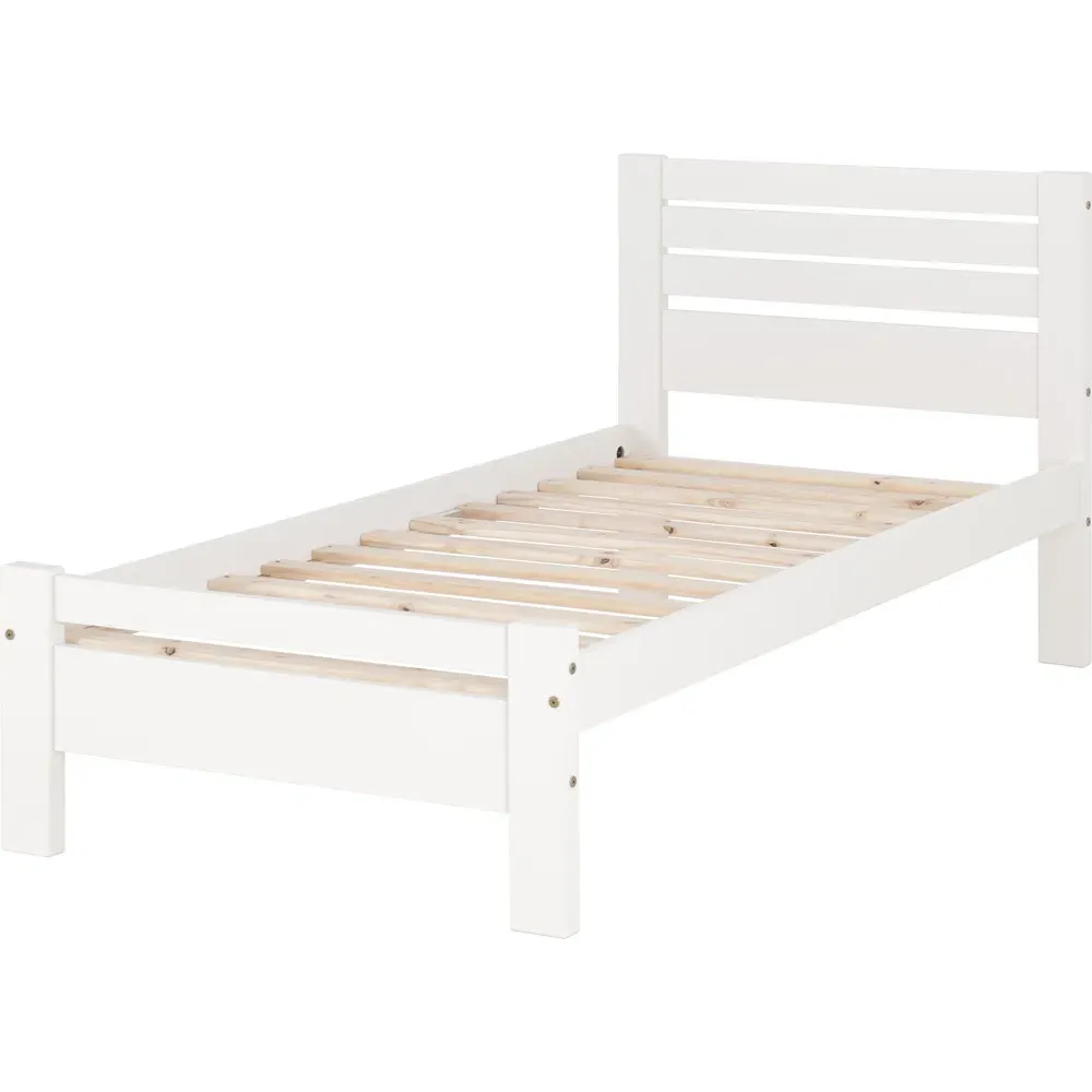 Toledo Single Bed Frame - White