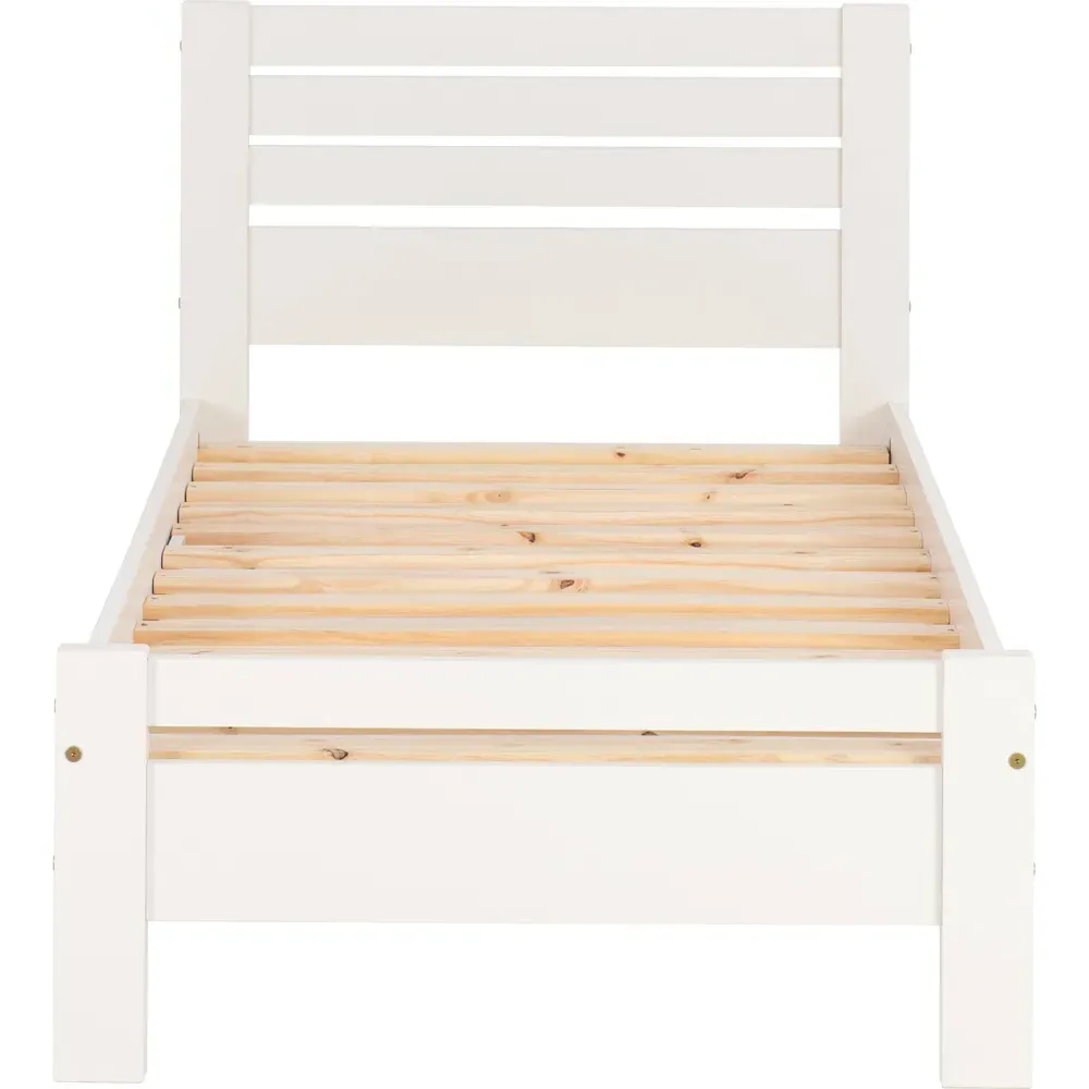 Toledo Single Bed Frame - White
