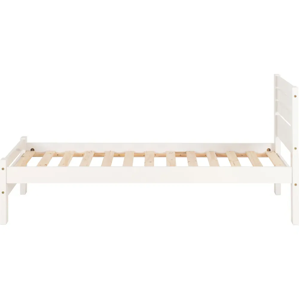 Toledo Single Bed Frame - White
