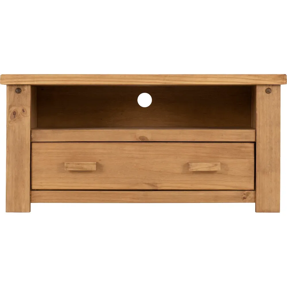 Tortilla Single Drawer TV Unit - Brown, Pine