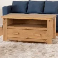 Tortilla Single Drawer TV Unit - Brown, Pine