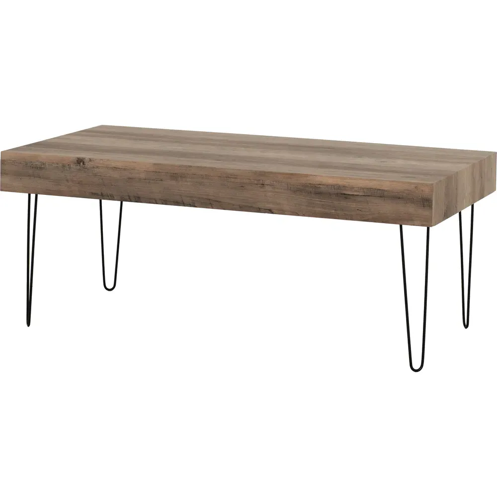Troy Rectangular Coffee Table - Black, Oak Effect