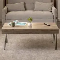 Troy Rectangular Coffee Table - Black, Oak Effect