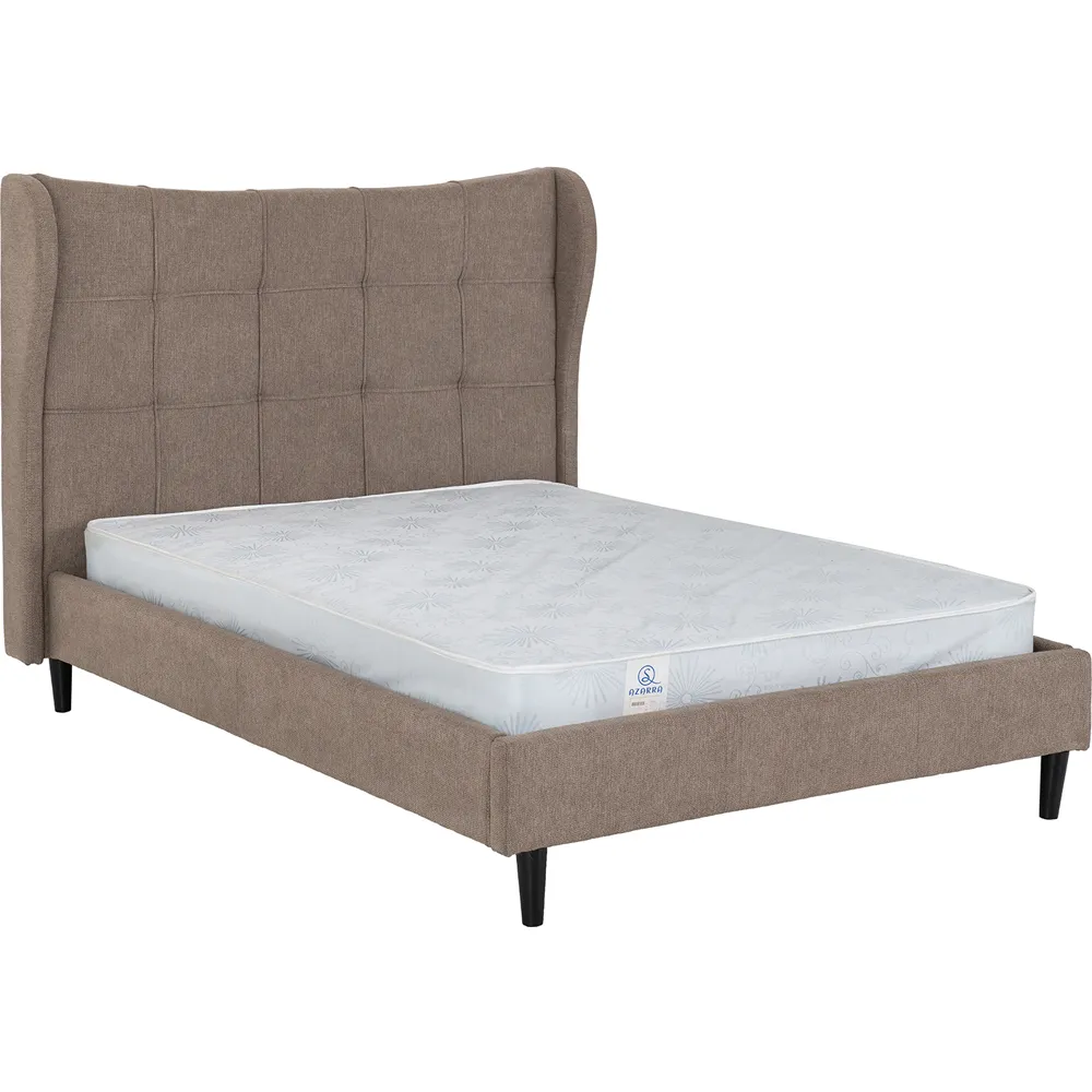 Verona Double Bed Frame - Brown, Fabric
