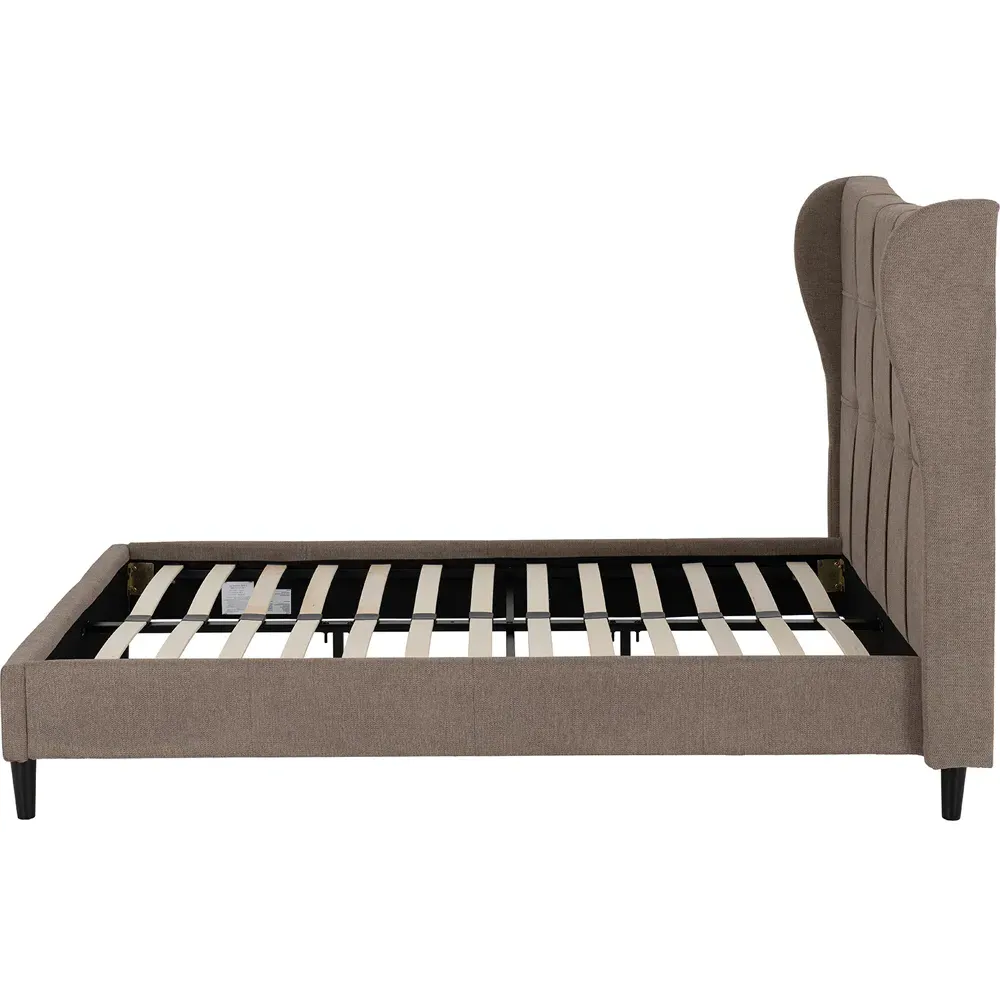 Verona Double Bed Frame - Brown, Fabric