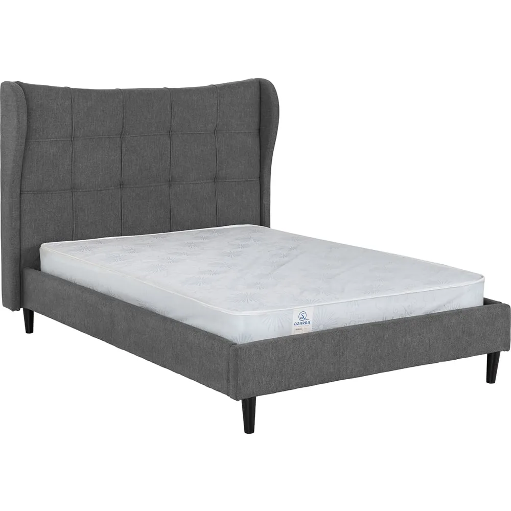 Verona Double Bed Frame - Grey, Fabric