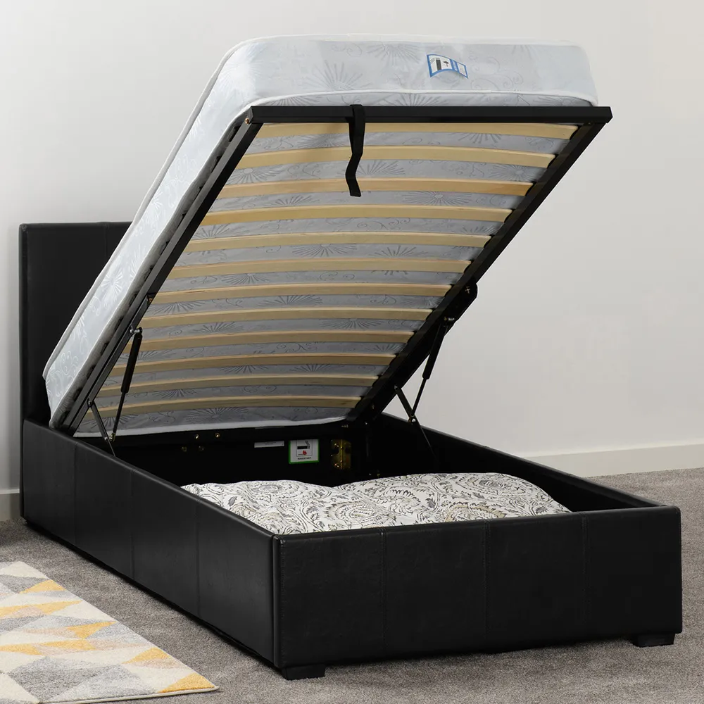 Waverley Single Storage Ottoman Bed Frame - Black