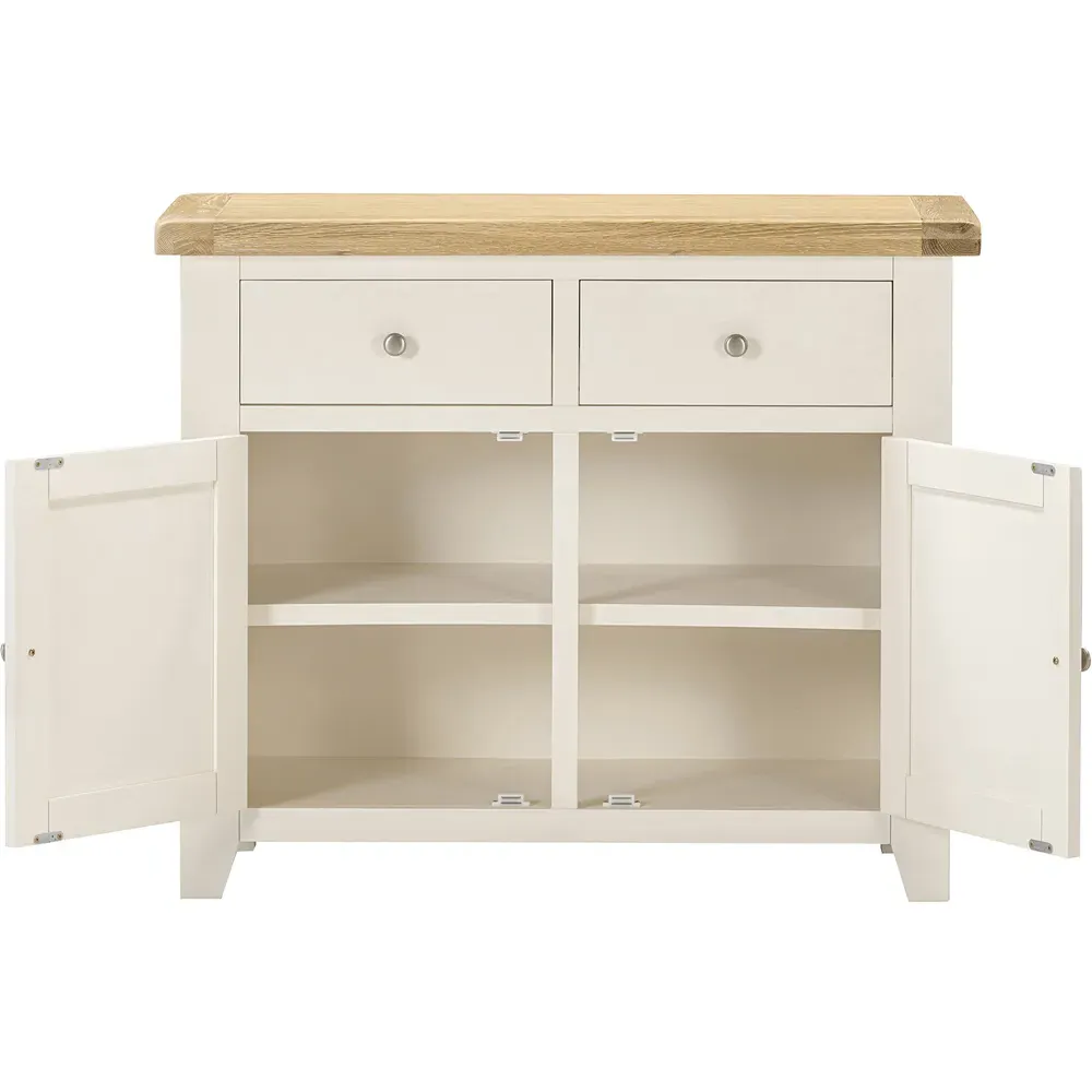 Windsor 2 Door 2 Drawer Sideboard - Ivory, Oak