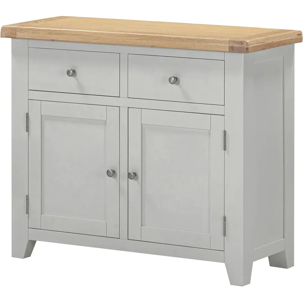 Windsor 2 Door 2 Drawer Sideboard - Pebble Grey, Oak