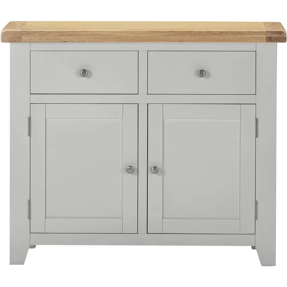 Windsor 2 Door 2 Drawer Sideboard - Pebble Grey, Oak