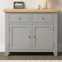 Windsor 2 Door 2 Drawer Sideboard - Pebble Grey, Oak
