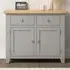 Windsor 2 Door 2 Drawer Sideboard - Pebble Grey, Oak