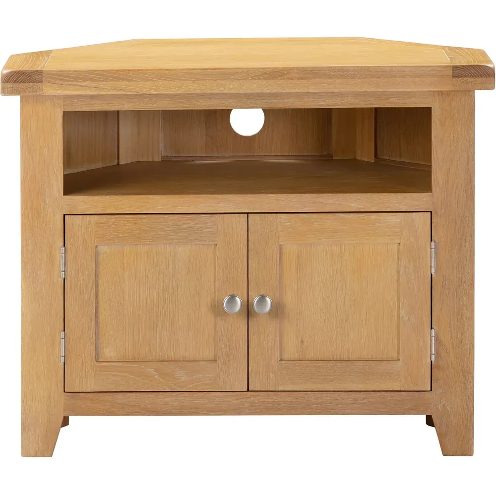 Windsor 2 Door Corner TV Unit - Natural Oak