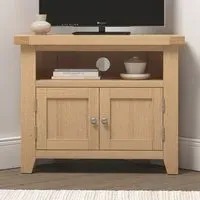 Windsor 2 Door Corner TV Unit - Natural Oak