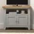 Windsor 2 Door Corner TV Unit - Pebble Grey, Oak
