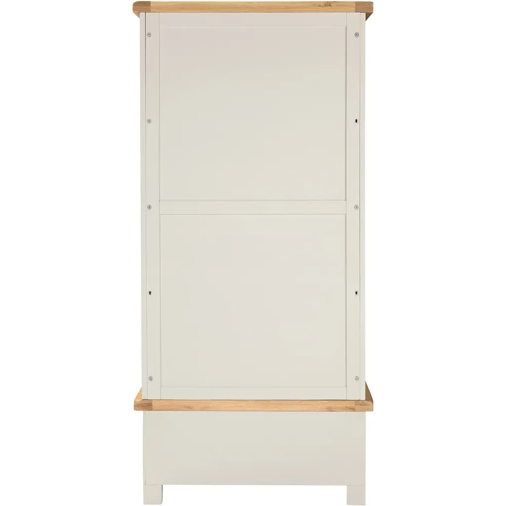 Windsor 2 Door Single Drawer Wardrobe - Ivory, Oak