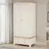 Windsor 2 Door Single Drawer Wardrobe - Ivory, Oak