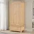 Windsor 2 Door Single Drawer Wardrobe - Natural Oak