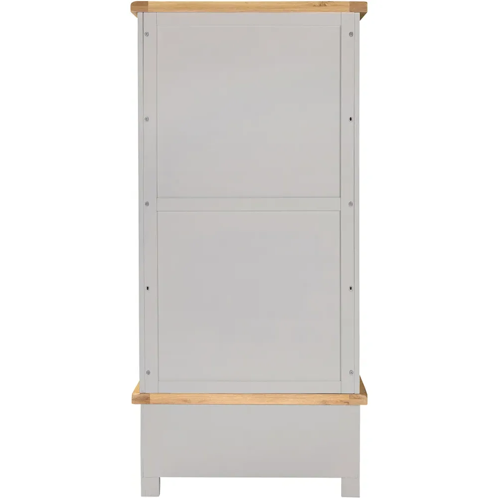 Windsor 2 Door Single Drawer Wardrobe - Pebble Grey, Oak