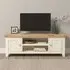 Windsor 2 Door TV Unit with Storage - Ivory, Oak