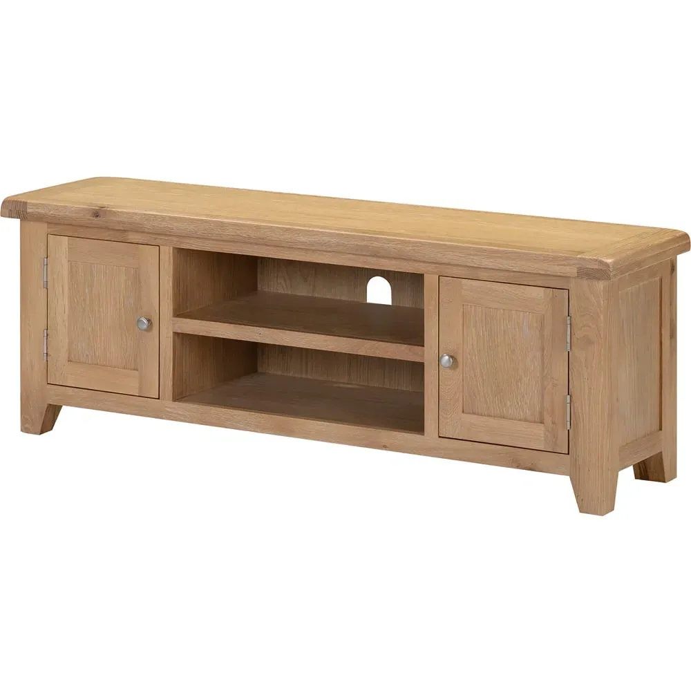 Windsor 2 Door TV Unit with Storage - Natural Oak