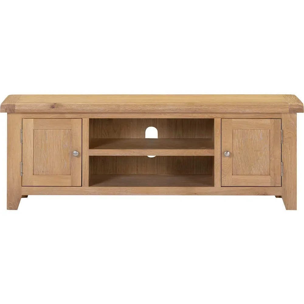 Windsor 2 Door TV Unit with Storage - Natural Oak