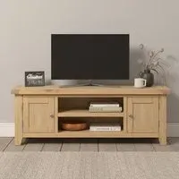 Windsor 2 Door TV Unit with Storage - Natural Oak