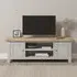Windsor 2 Door TV Unit with Storage - Pebble Grey, Oak