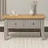 Windsor 2 Drawer Coffee Table - Pebble Grey, Oak