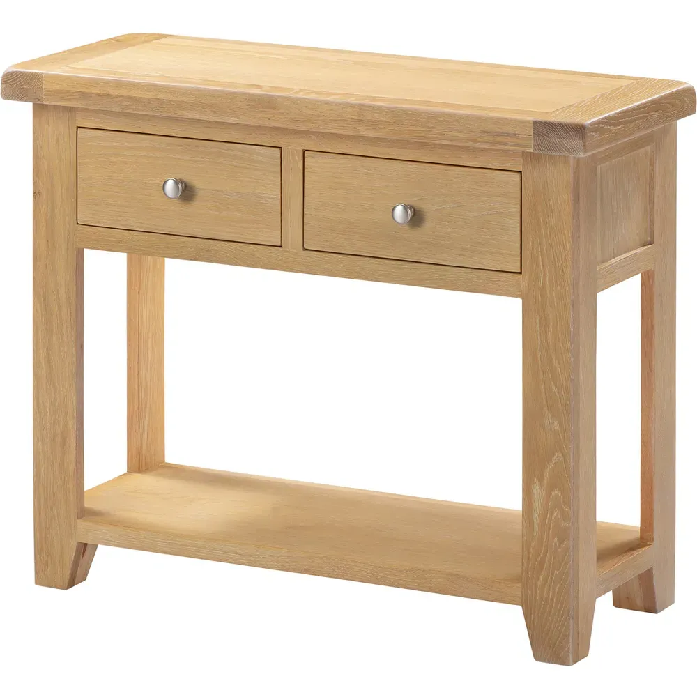 Windsor 2 Drawer Console Table - Natural Oak