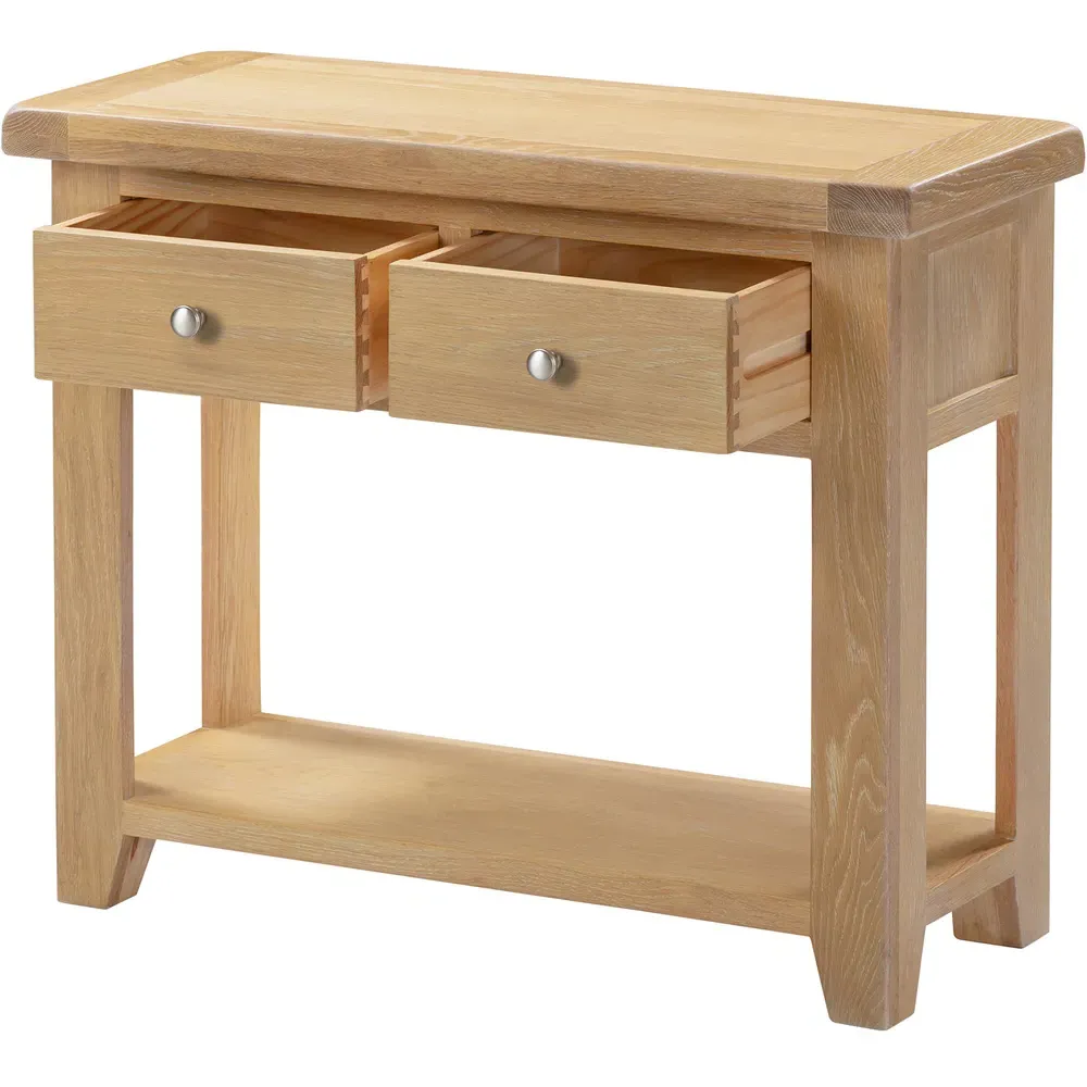 Windsor 2 Drawer Console Table - Natural Oak