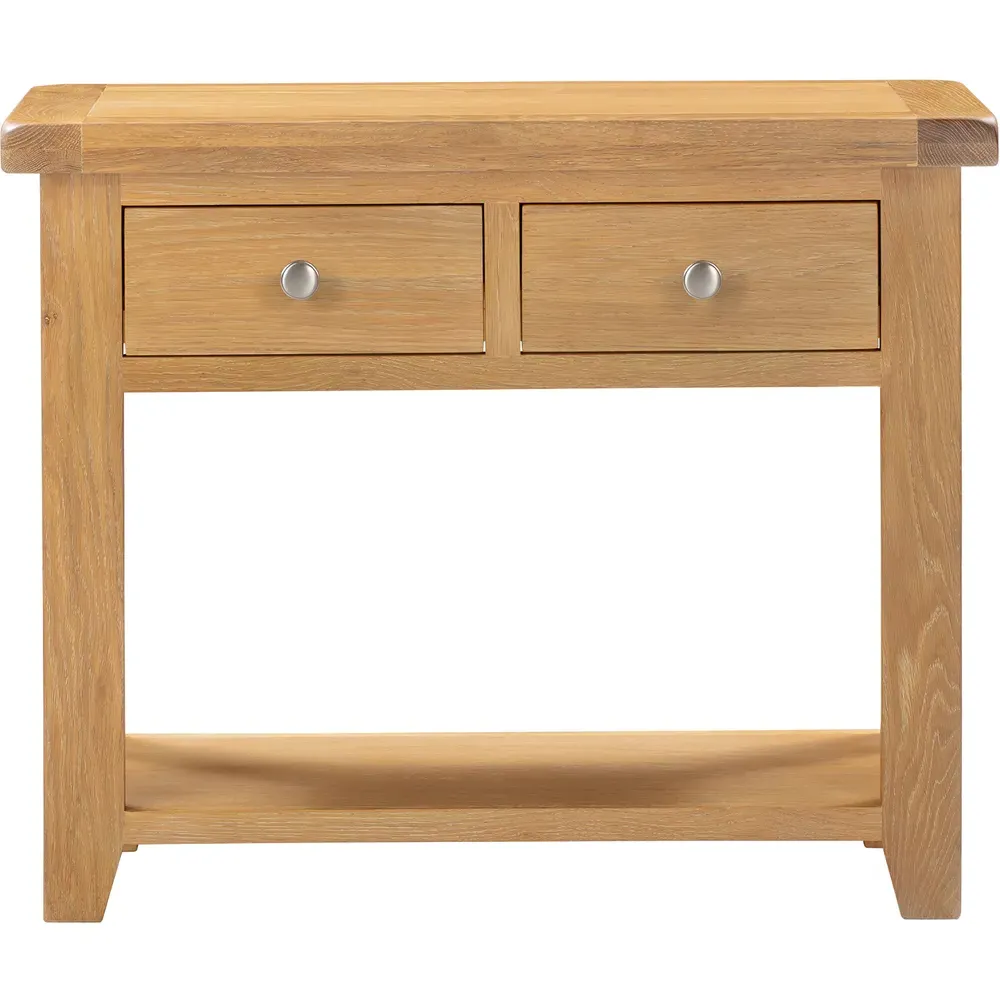 Windsor 2 Drawer Console Table - Natural Oak
