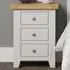 Windsor 3 Drawer Bedside Table - Ivory, Oak