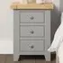 Windsor 3 Drawer Bedside Table - Pebble Grey, Oak