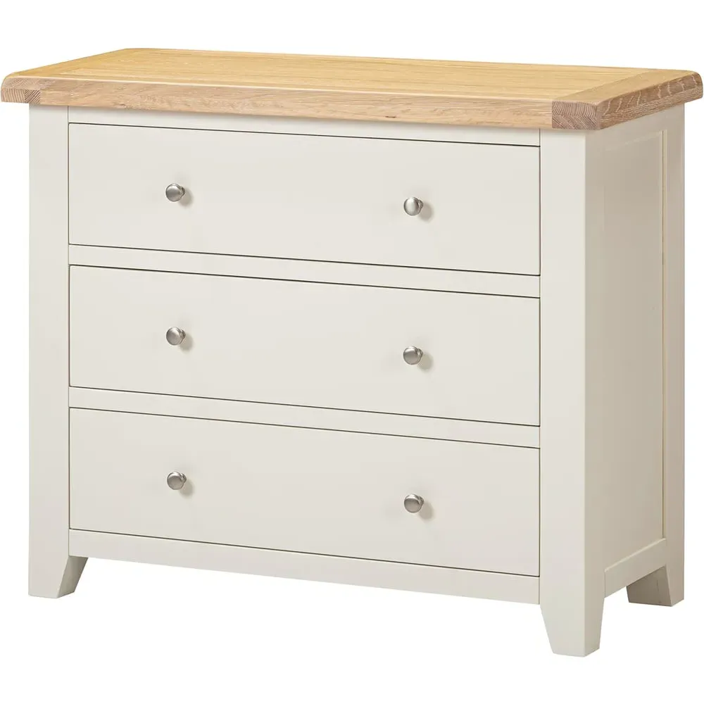Windsor 3 Drawer Storage Chest - Ivory, Oak
