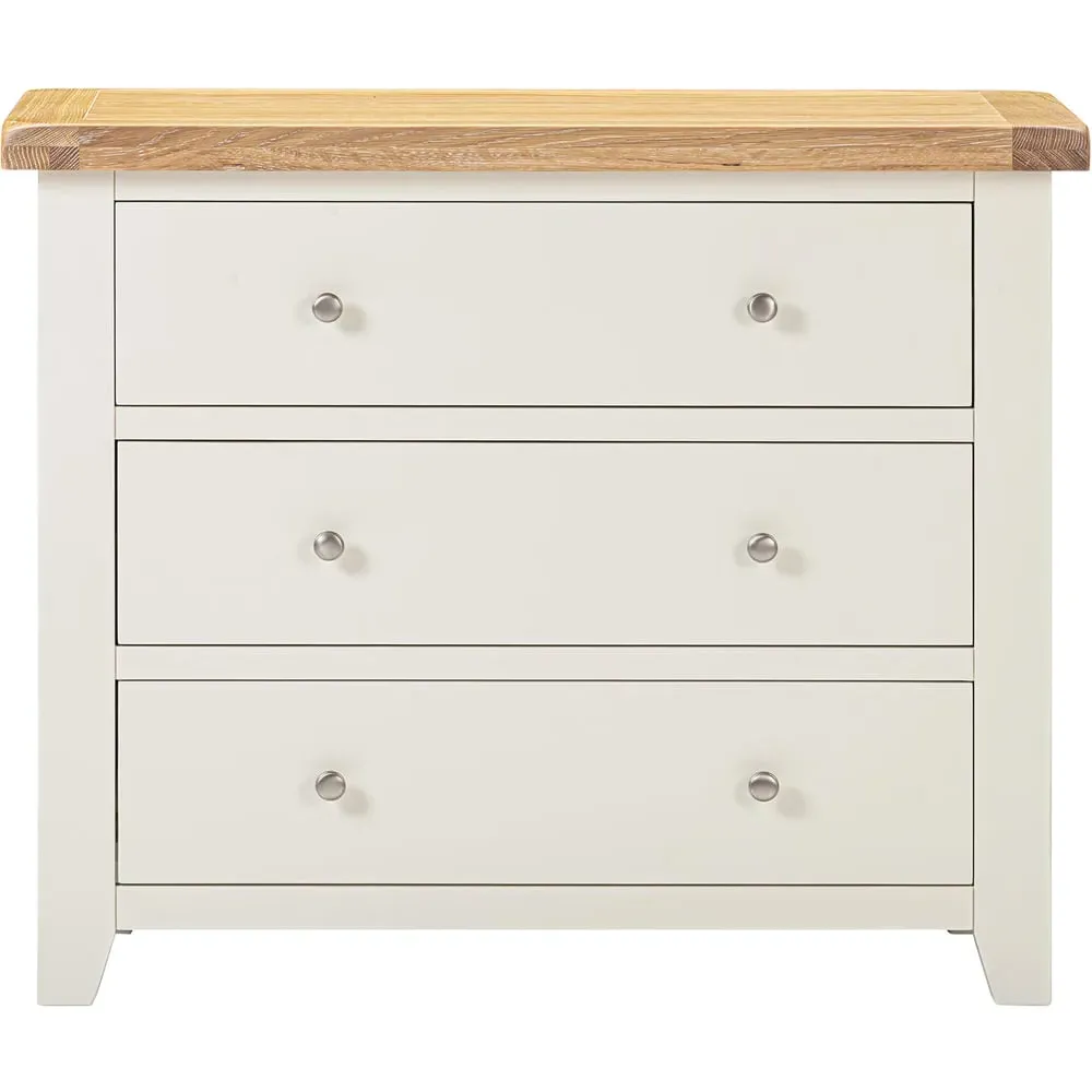 Windsor 3 Drawer Storage Chest - Ivory, Oak