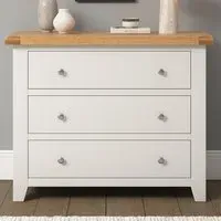 Windsor 3 Drawer Storage Chest - Ivory, Oak