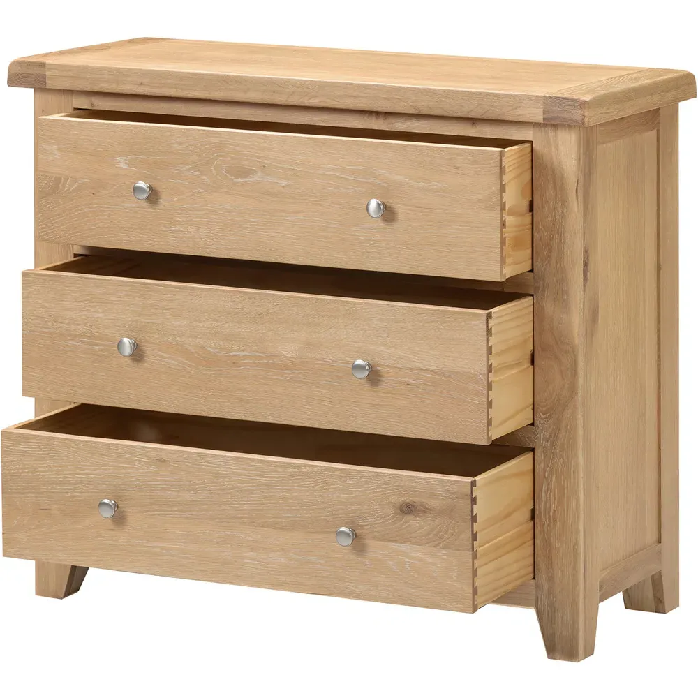 Windsor 3 Drawer Storage Chest - Natural Oak