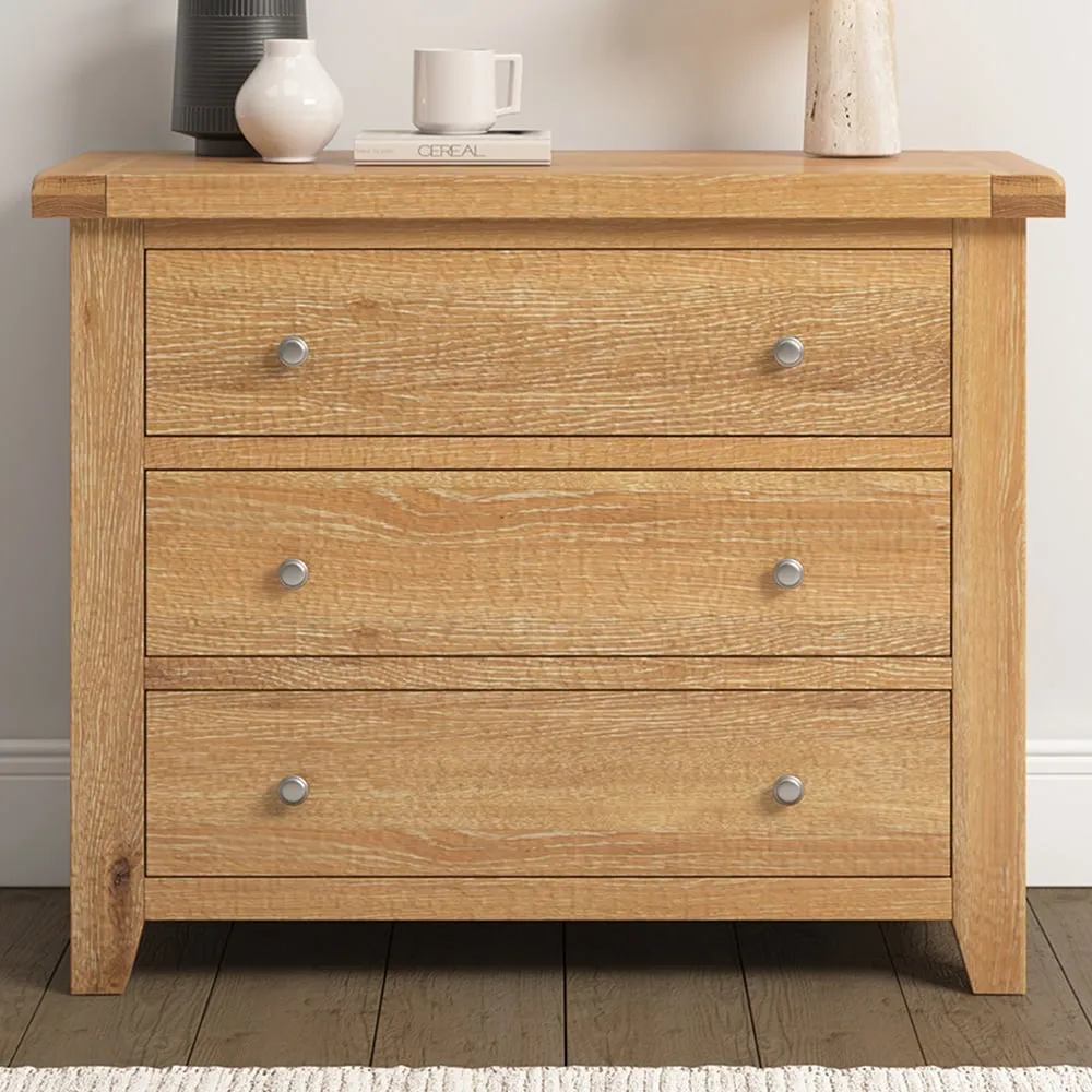 Windsor 3 Drawer Storage Chest - Natural Oak