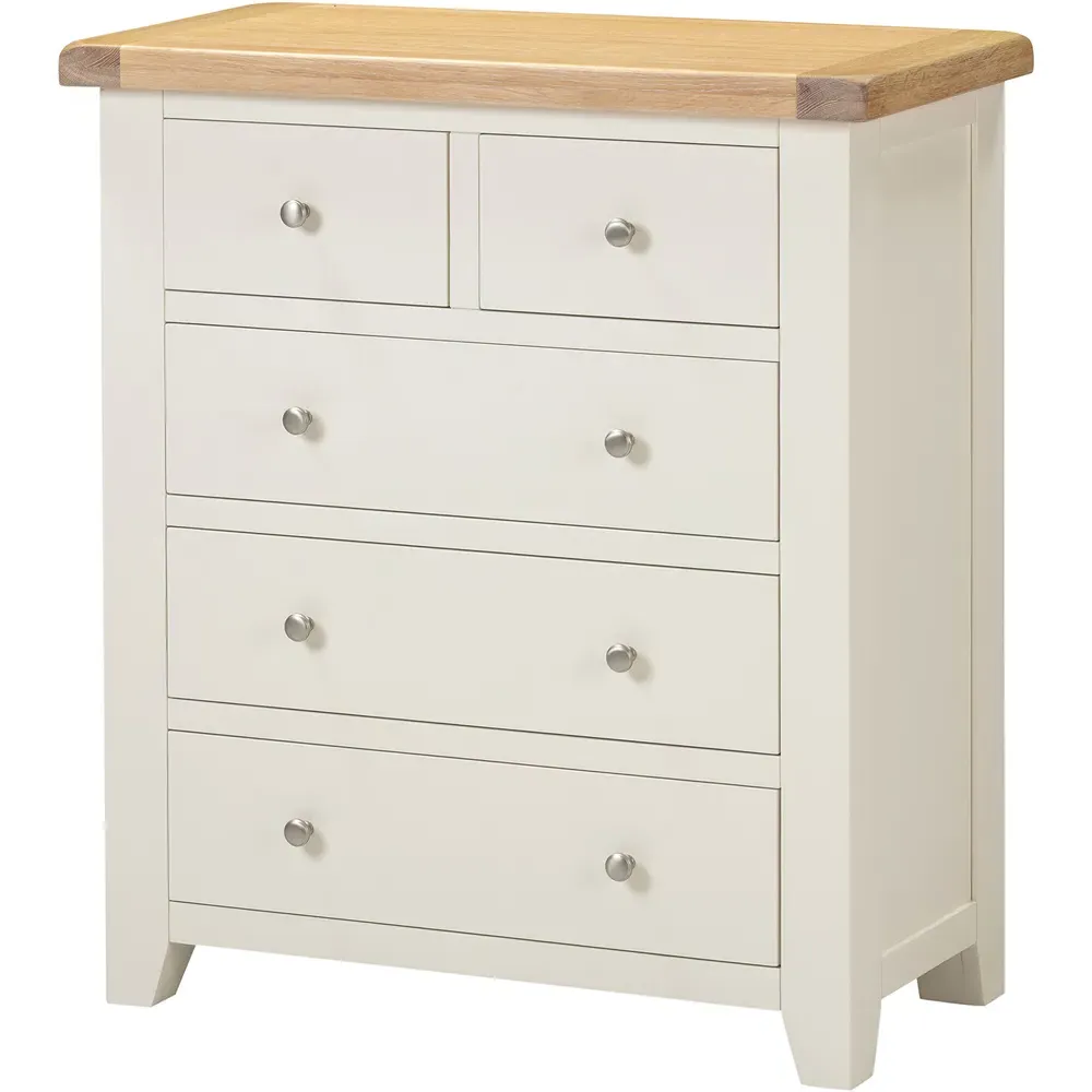 Windsor 5 Drawer Storage Chest - Ivory, Oak