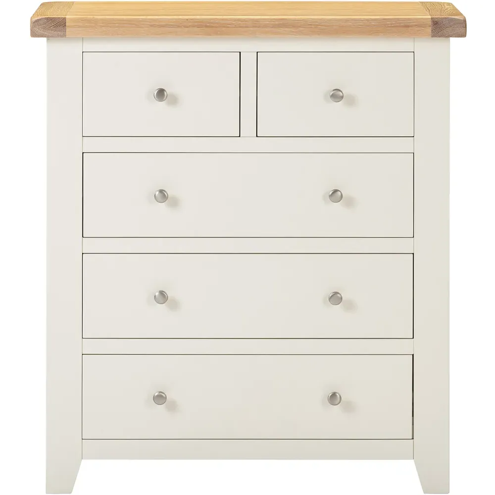 Windsor 5 Drawer Storage Chest - Ivory, Oak